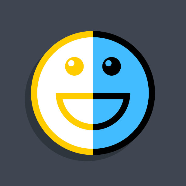 快乐的笑脸图标在平面风格图片下载
