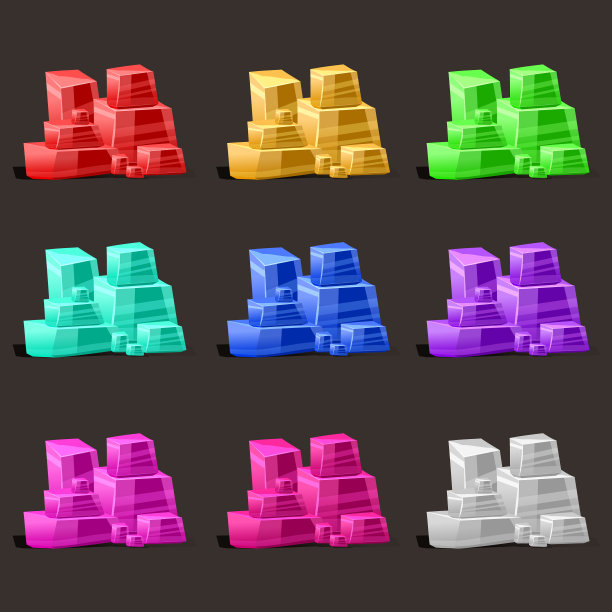 水晶集不同颜色的水晶石或图片下载