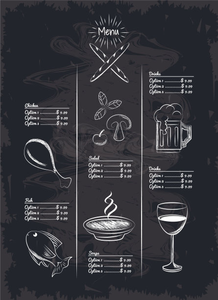 餐厅的菜单项图片下载