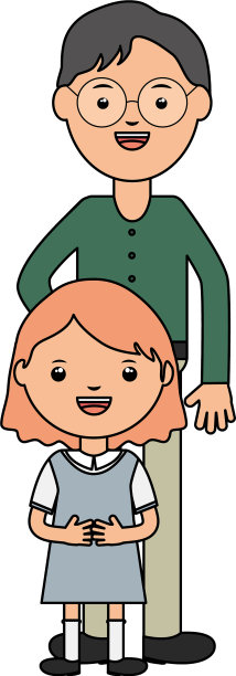 可爱的小学生女孩与老师图片下载