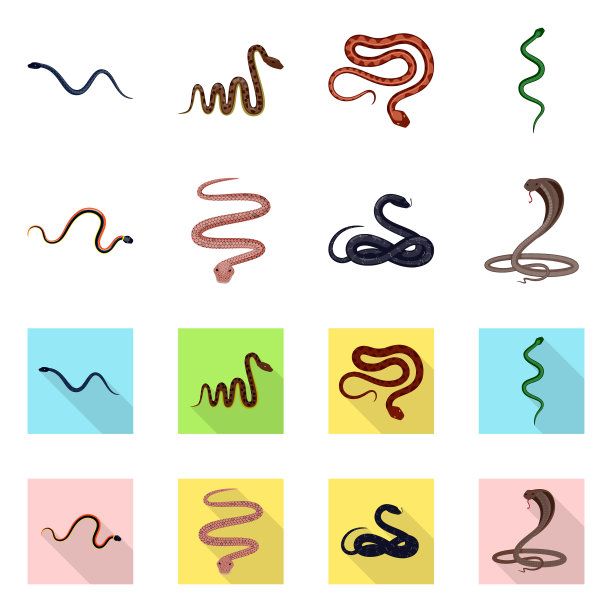 设计哺乳动物和危险标志套图片下载