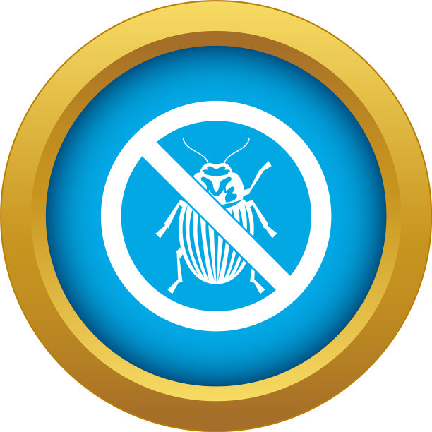 没有马铃薯甲虫标志图标蓝色孤立图片下载