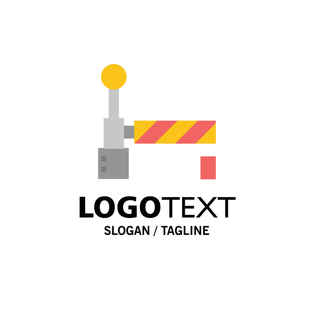 旗帜火车站商业标志模板扁平图片下载