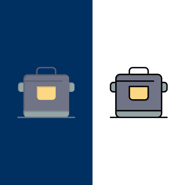 炊具厨房大米酒店图标，平和线图片下载