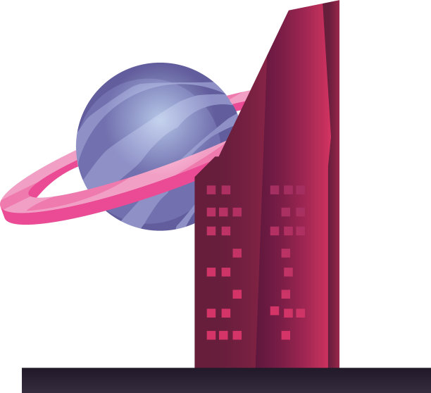 未来建筑星球在白色背景图片下载