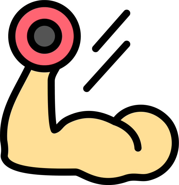 二头肌健美生长肌肉锻炼平图片下载