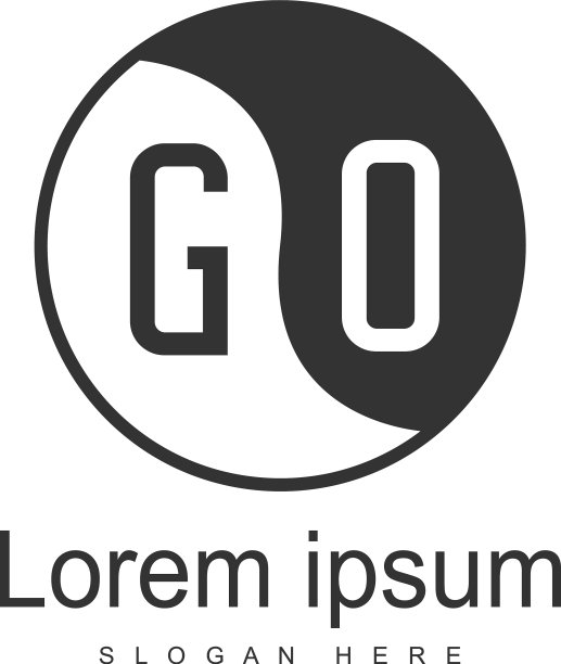 GO字母现代框架标志模板图片下载