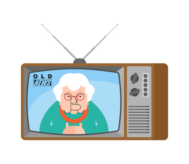 旧新闻复古电视老奶奶直播图片下载