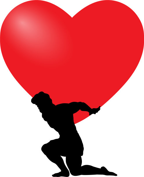 阿特拉斯泰坦人神持心剪影古代图片下载