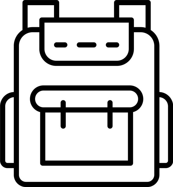 学生背包图标轮廓风格图片下载