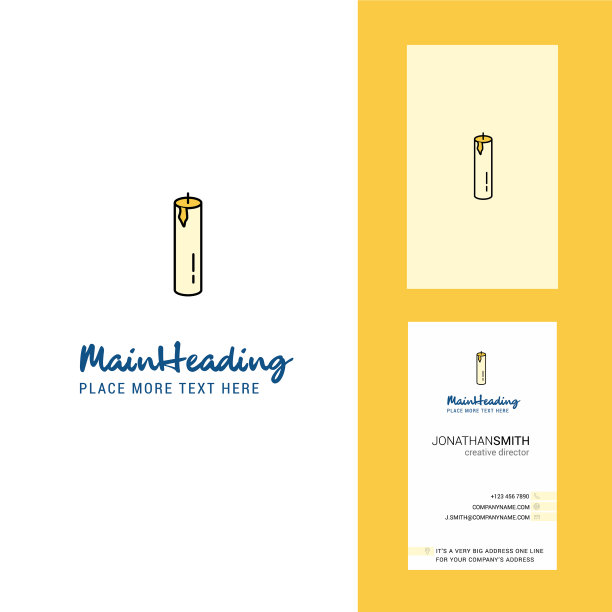 蜡烛创意标志和名片垂直图片下载