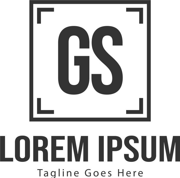 带有现代框架的GS字母标志模板图片下载
