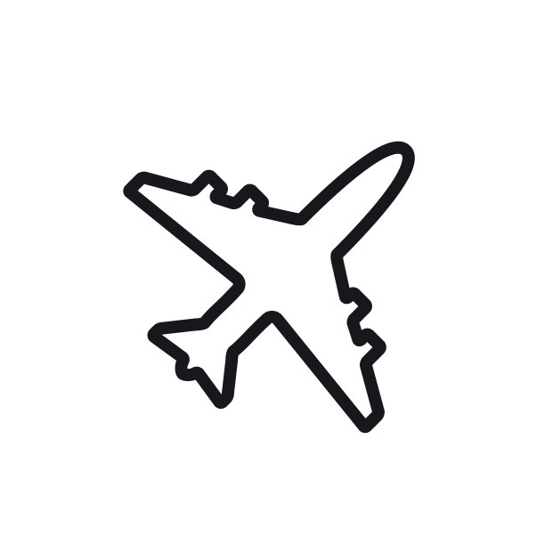 飞机线条图标符号和标志图片下载
