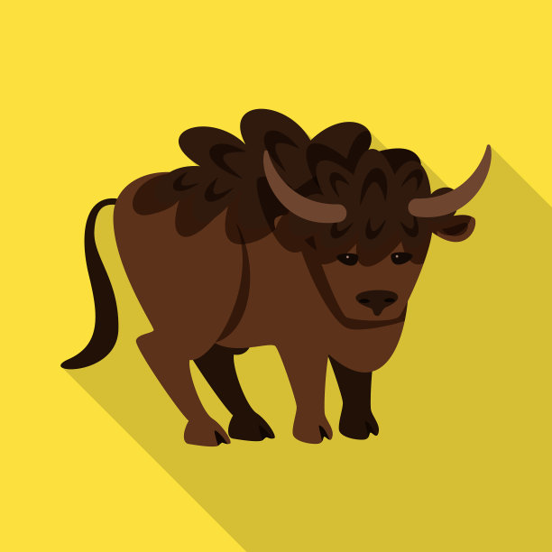 设计野牛和水牛标志套图片下载