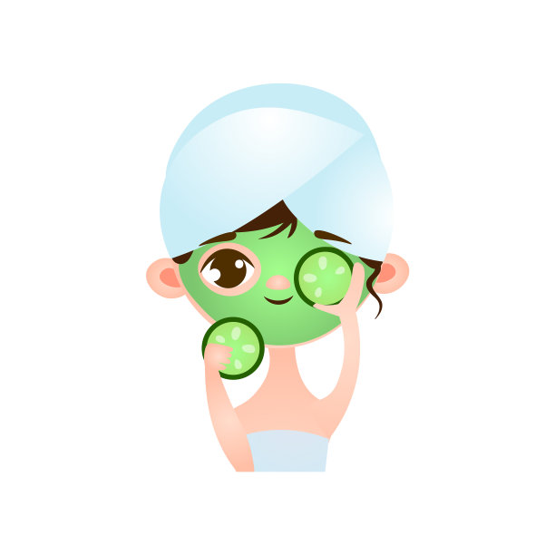 年轻可爱的小女孩照顾她的问题皮肤图片下载