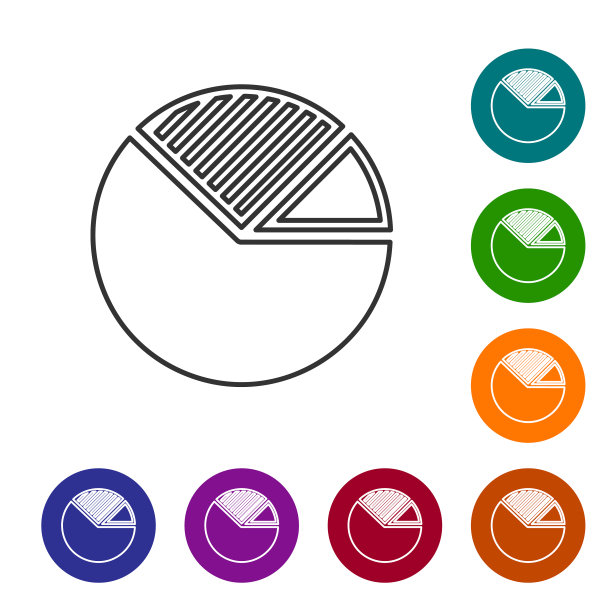 灰色饼状图信息线图标孤立上图片下载