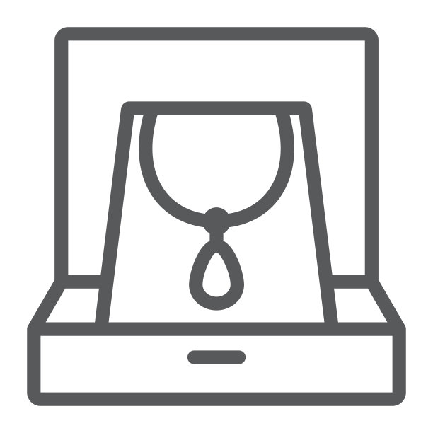 盒装项链线性图标，珠宝配饰图片下载