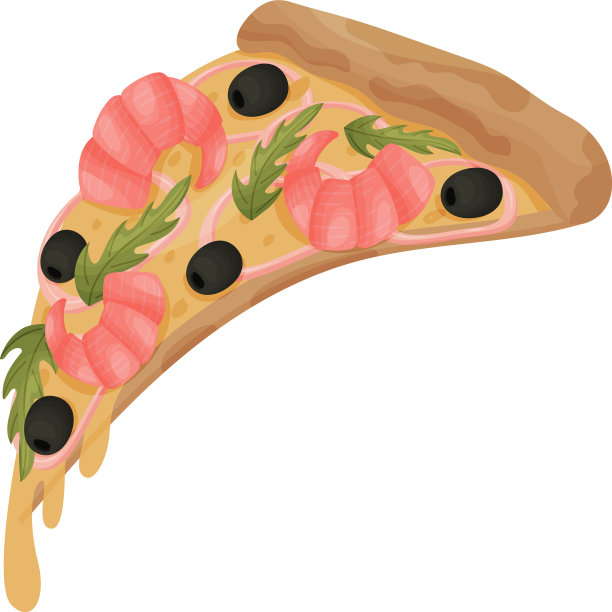 把披萨切片，加虾图片下载