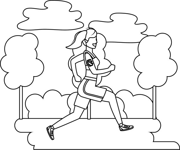 健身运动女性卡通图片下载