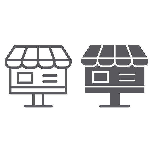 线上商店描边和填充图标图片下载