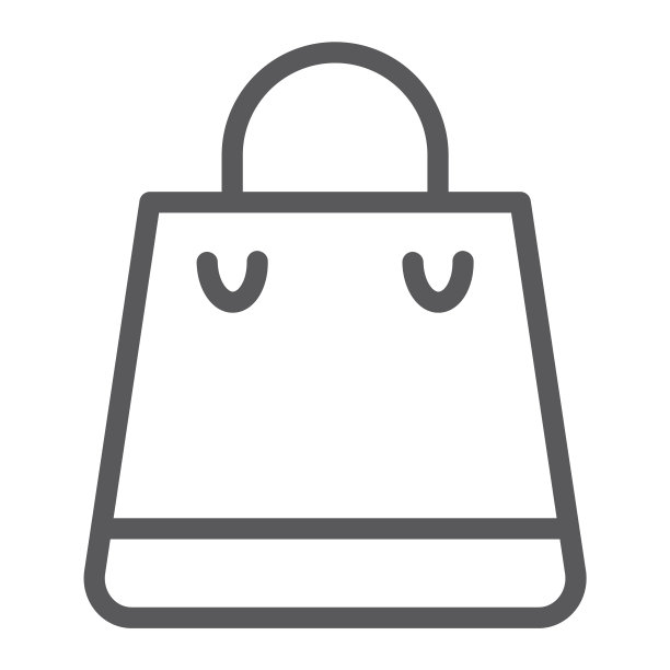 购物袋线条图标商店购物包装符号图片下载