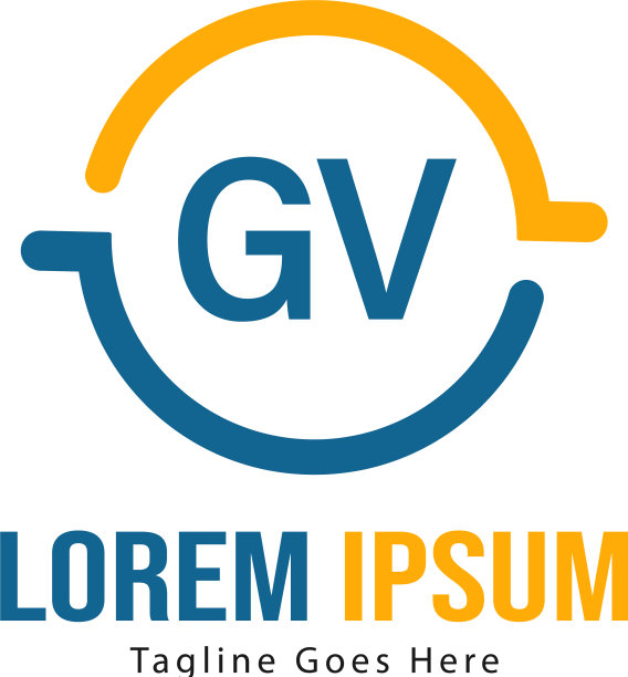 带现代框架的GV字母logo模板图片下载