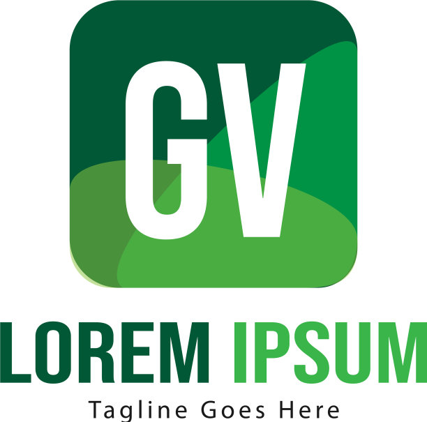 带现代框架的GV字母logo模板图片下载