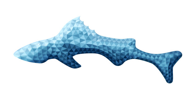鱼的设计在低聚风格图片下载