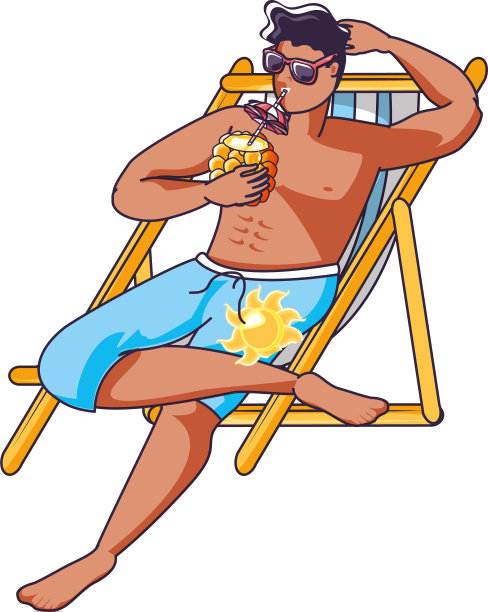 在沙滩上穿着泳衣的男人图片下载