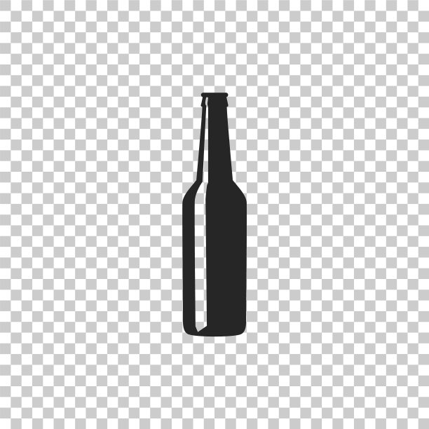 透明背景上的啤酒瓶图标图片下载