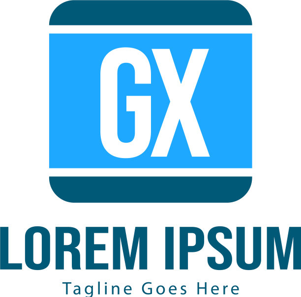 首字母GX现代框架标志模板图片下载