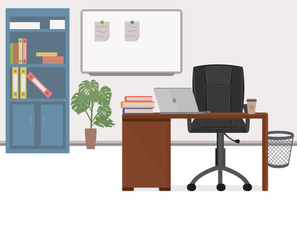 办公室工作场所办公室主任的扁平风格图片下载