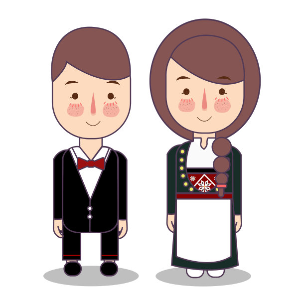 挪威布纳德的传统民族服装图片下载