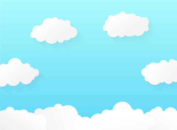 抽象生动的渐变蓝天与软云图片下载