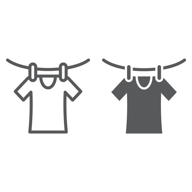 烘干线和字形图标洗衣和烘干图片下载