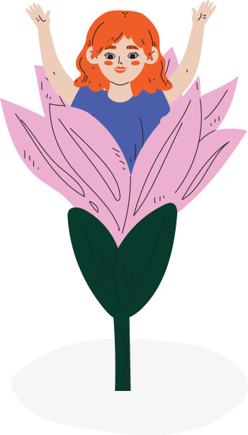 美丽的女孩坐在里面的粉红色的花的孩子图片下载