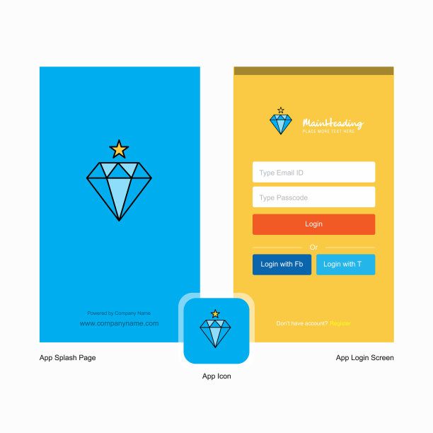 公司菱形闪屏和登录页面图片下载