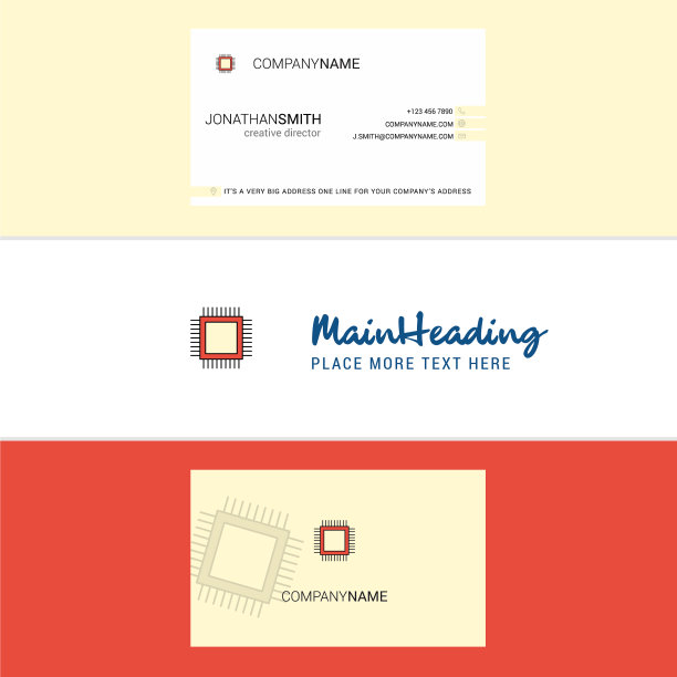 漂亮的处理器标识和名片图片下载