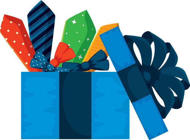 礼盒与一套优雅的领带图片下载