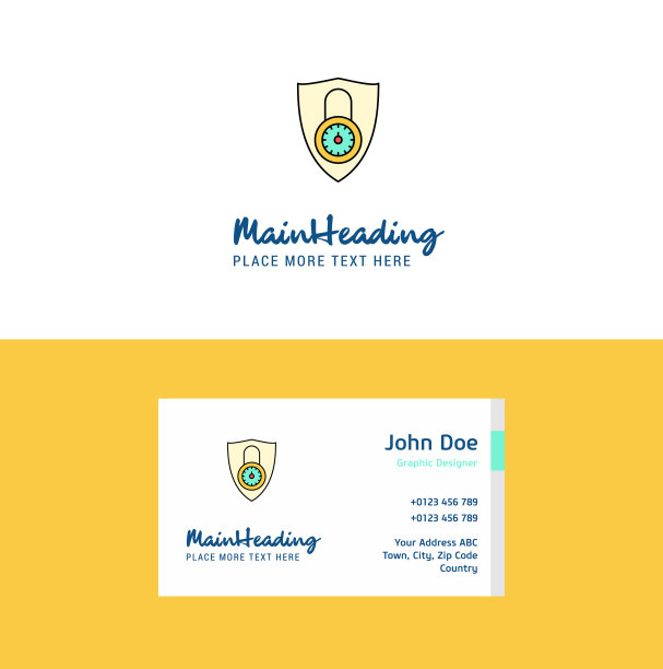 扁平保护标志和访问卡模板图片下载