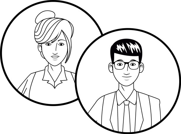 商业夫妻头像头像在圆图片下载