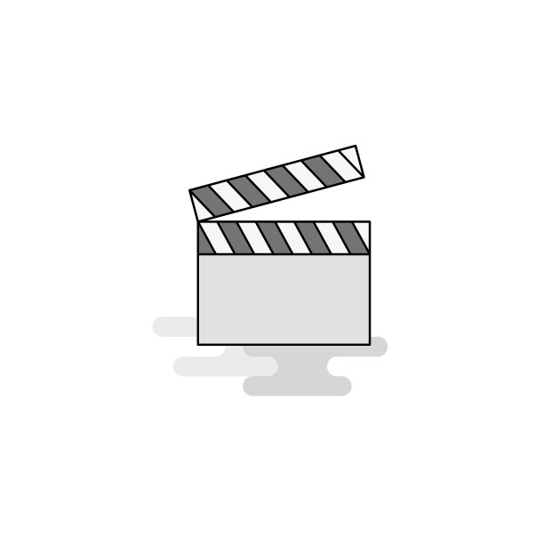 影片剪辑网页图标平面线填充灰色图标图片下载