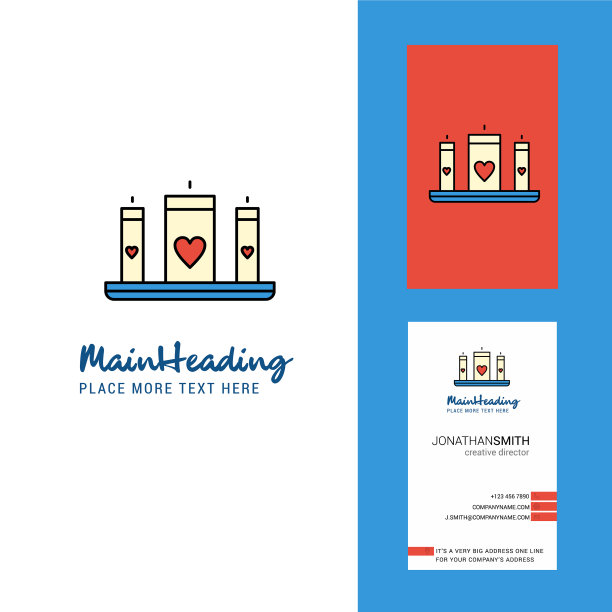 爱的蜡烛，创意的标志和名片图片下载