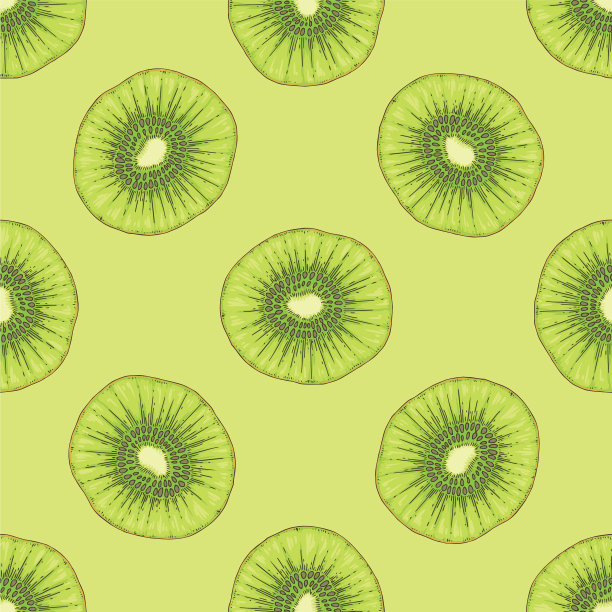 无缝模式与成熟猕猴桃切片图片下载