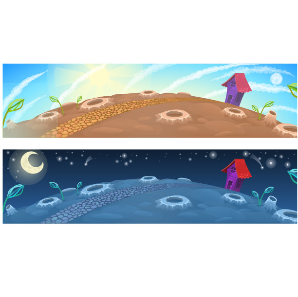 月亮上的小仙女的房子卡通图片下载