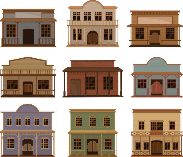 一套西部的房子古老的狂野的西部图片下载