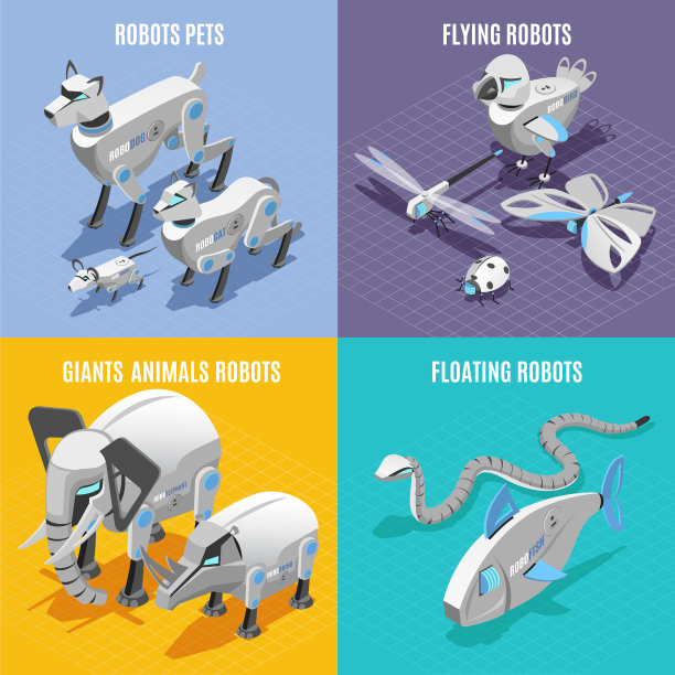 动物机器人等距概念图片下载