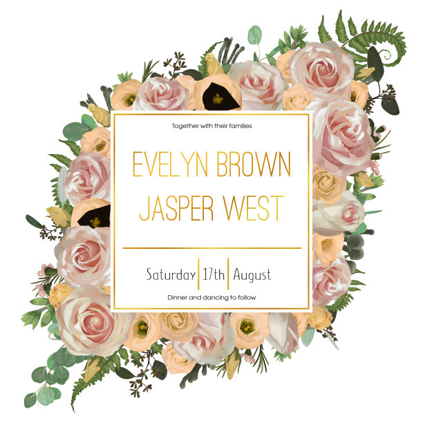 婚礼花邀请邀请卡图片下载