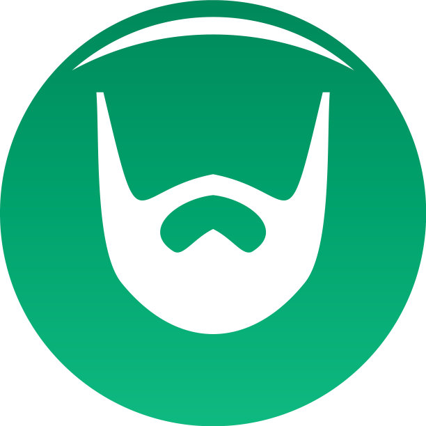 整洁的胡子图标绿色图片下载