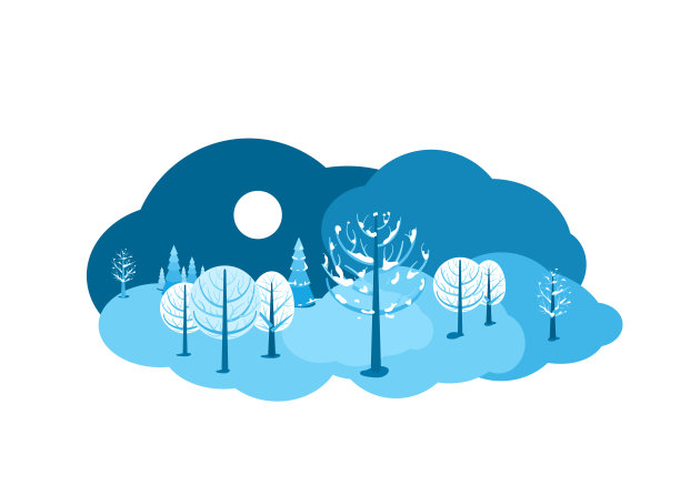 冬季景观背景横向卡通图片下载